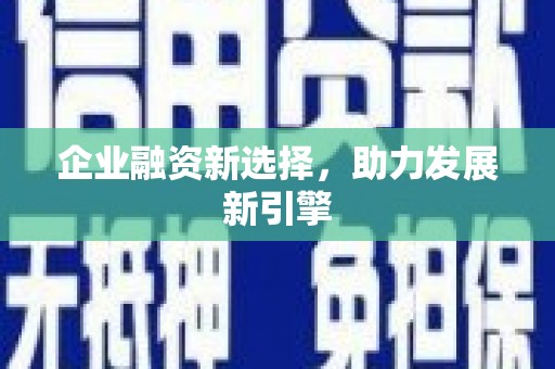 大埔企业融资新选择，助力发展新引擎