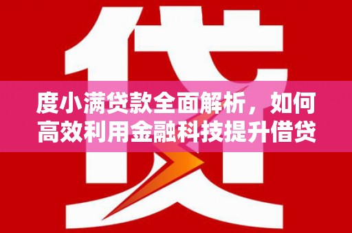 大埔度小满贷款全面解析，如何高效利用金融科技提升借贷体验