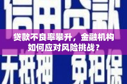 大埔贷款不良率攀升，金融机构如何应对风险挑战？